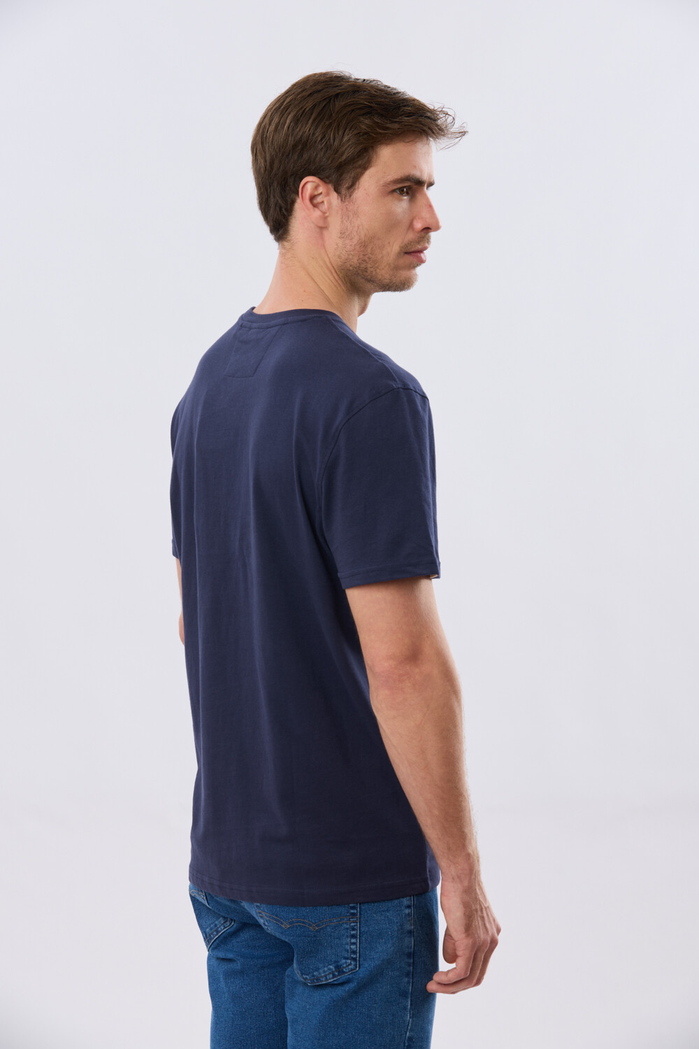 REMERA ESTAMPADA DE ALGODÓN Azul