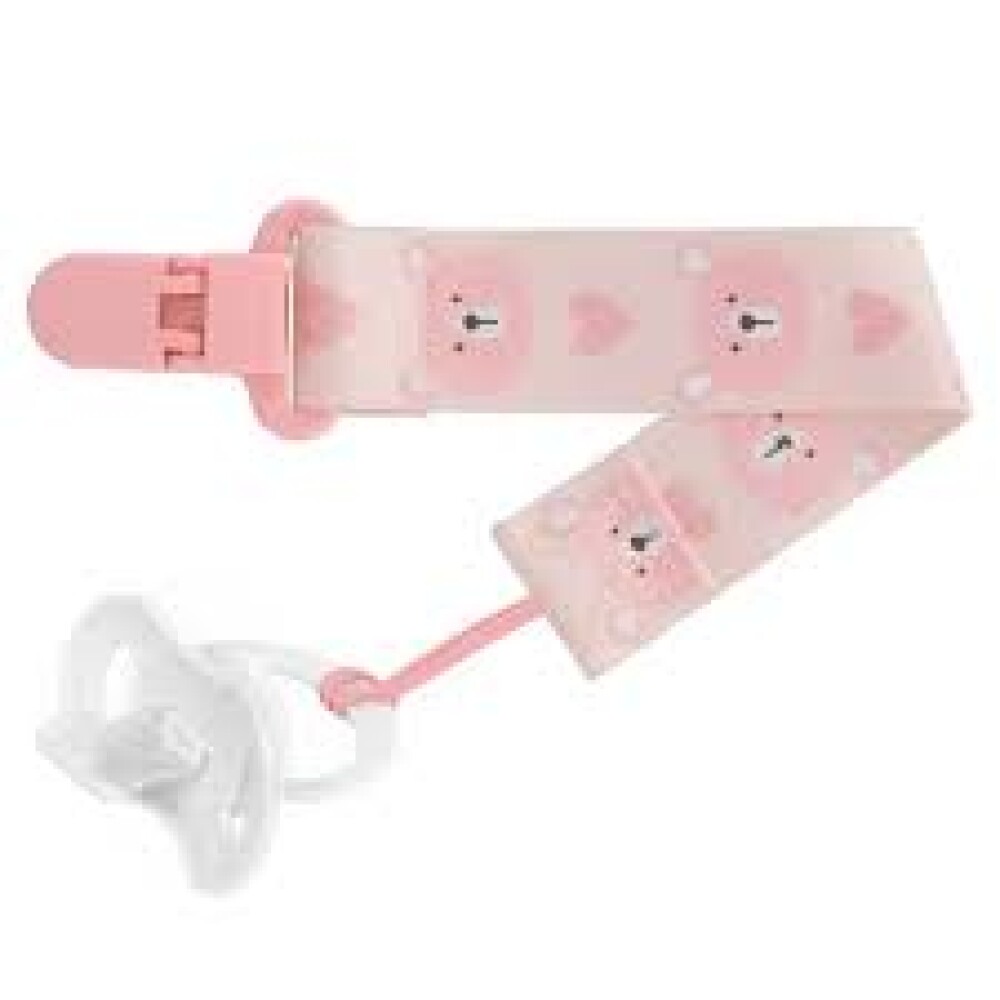 Clip para chupete BUBA animales oso rosado
