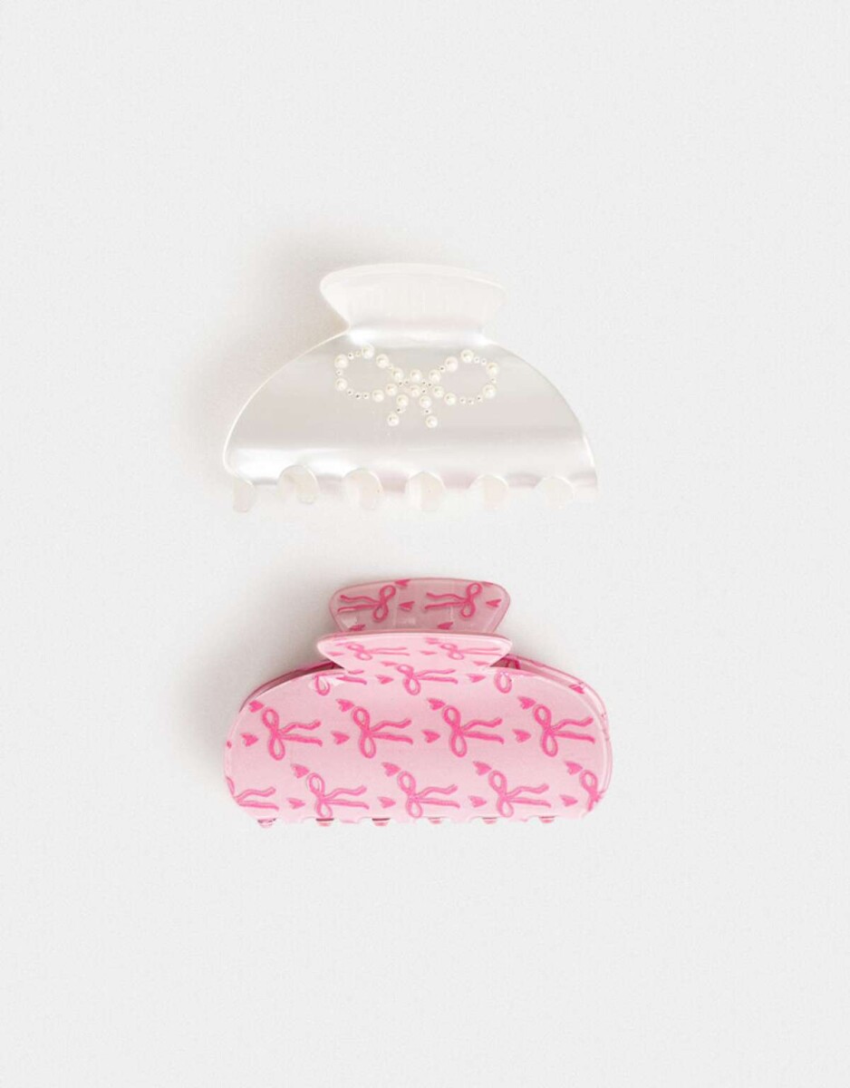 Set De Broches ''Moño'' - Combinacion Tricolor 