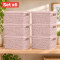 Set x6 Caja simil ratán 7,5 lts ROSADO