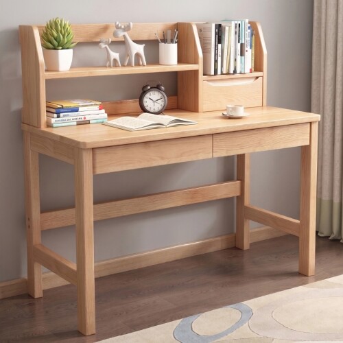 Escritorio con estantes Madera natural Escritorio con estantes Madera natural