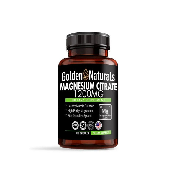 Citrato de Magnesio 1200 mg | 100 Cápsulas Golden Naturals Citrato de Magnesio 1200 mg | 100 Cápsulas Golden Naturals