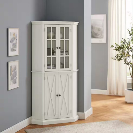 CRISTALERO 4 PUERTAS BOTELLERO ARMARIO ESTANTERÍA ESQUINERO - BLANCO CRISTALERO 4 PUERTAS BOTELLERO ARMARIO ESTANTERÍA ESQUINERO - BLANCO