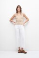 Jean culotte Paulina con bolsillos blanco