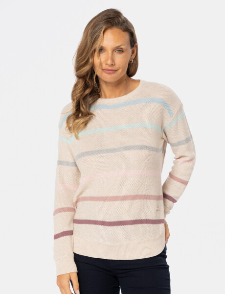 BUZO TEJIDO RAYADO Beige