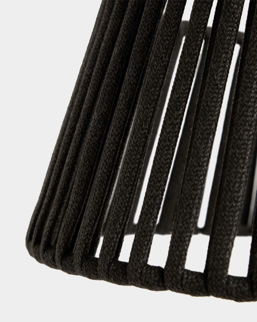 Pantalla para lámpara de techo Aldet de cuerda plana negro Ø46 cm