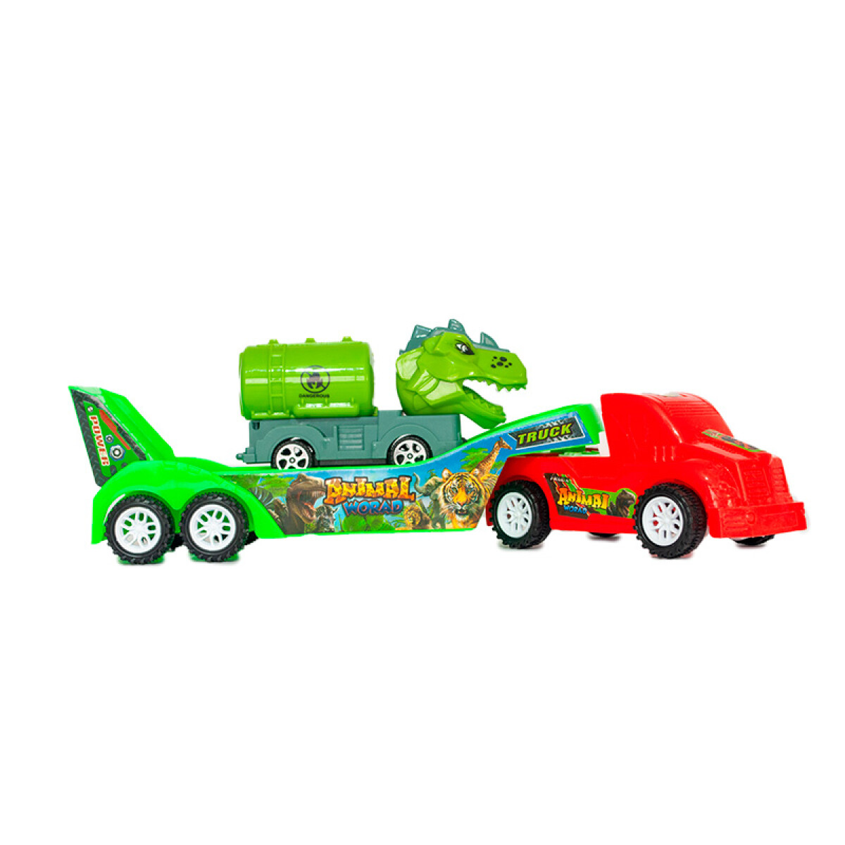 OUTLET Camión lleva Autos Dinosaurios 31*8 cm - Outlet Camión Lleva Autos Dinosaurios 31*8 Cm 