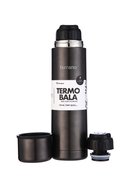 Termo Bala 750ML Metalizado Negro
