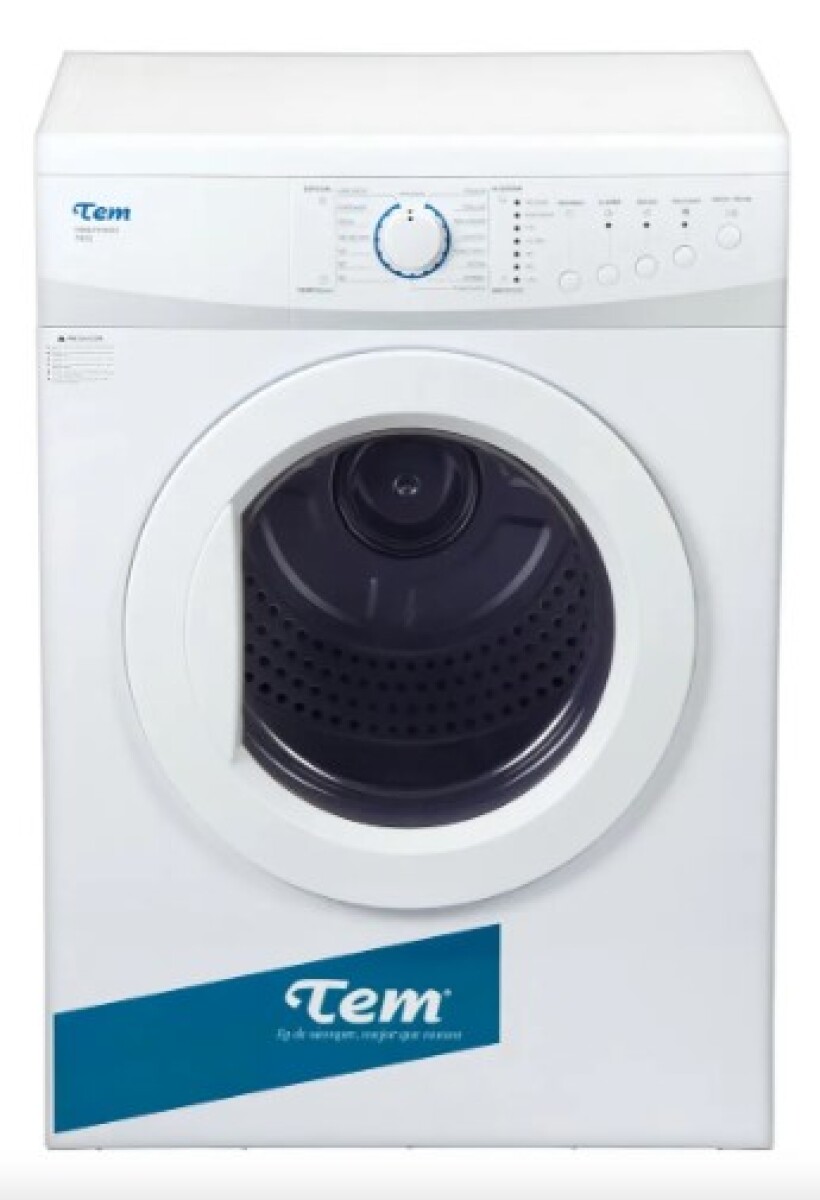 Secarropas TEM 7 Kg Aire Caliente 220V | 15 Programas | Tambor Inoxidable | Antiarrugas 