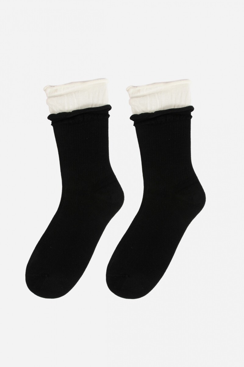 Medias doble detalle negro