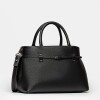 Cartera de mano Bay en cuero graneado Negro