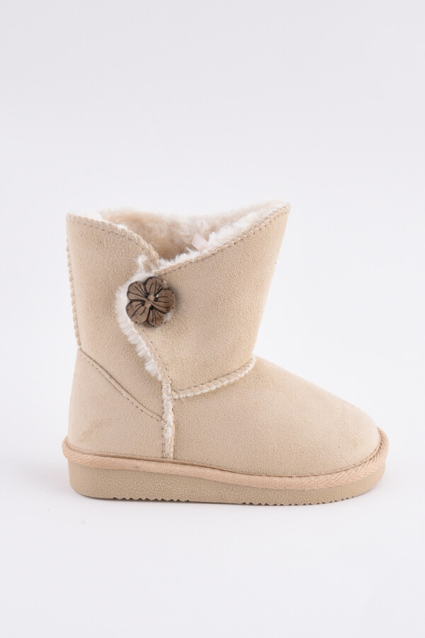 Bota con botón Beige