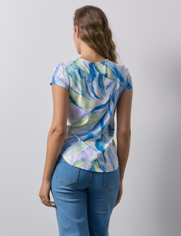 Remera Modal Print MULTI/AZUL