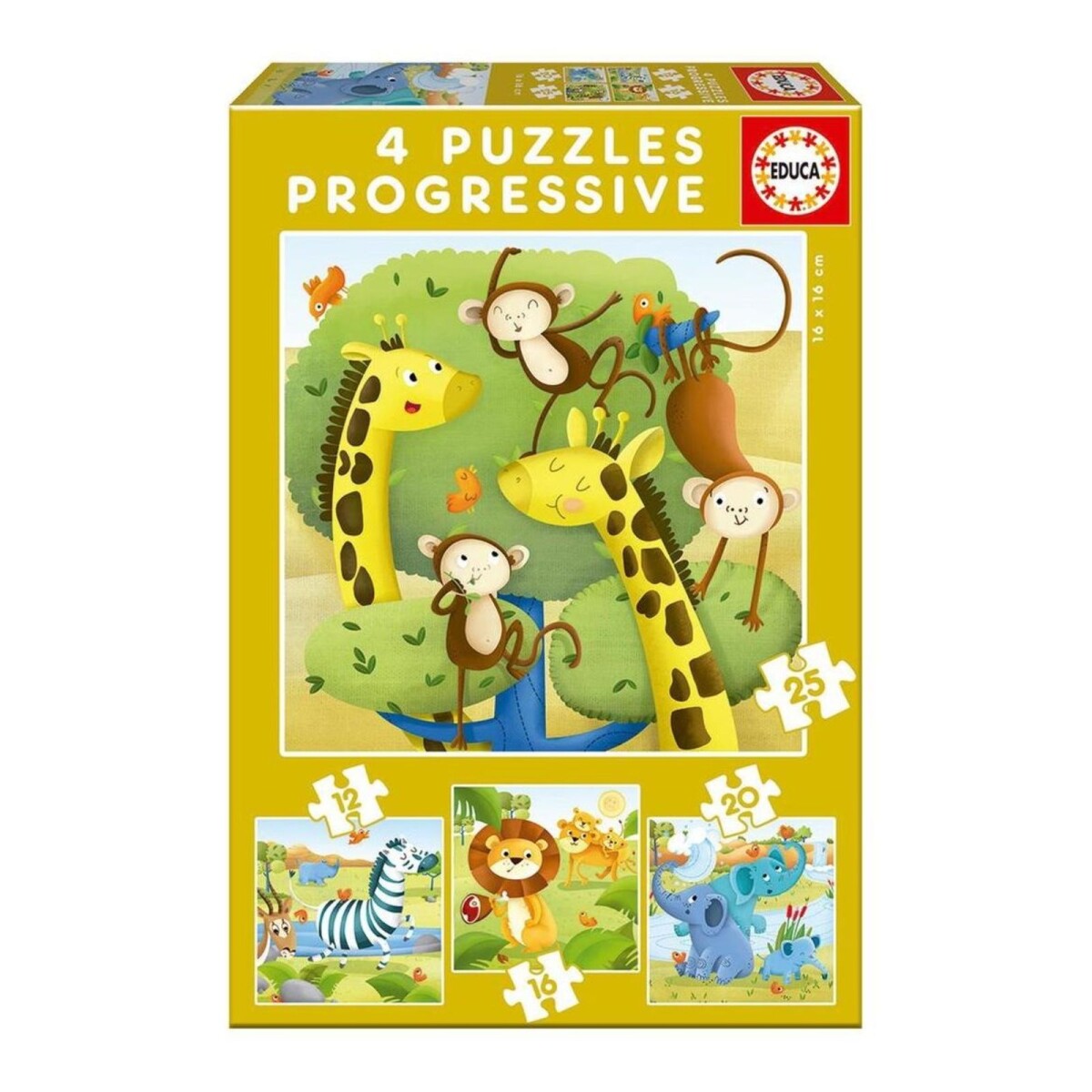 Set Puzzle Selva Leon Elefante Rompecabezas Educa Bebes 