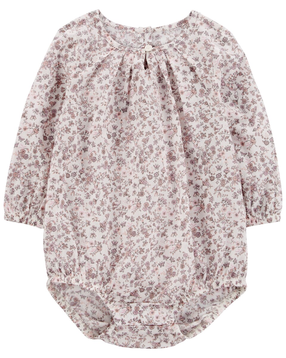 Body bombachudo de algodón, diseño floral 