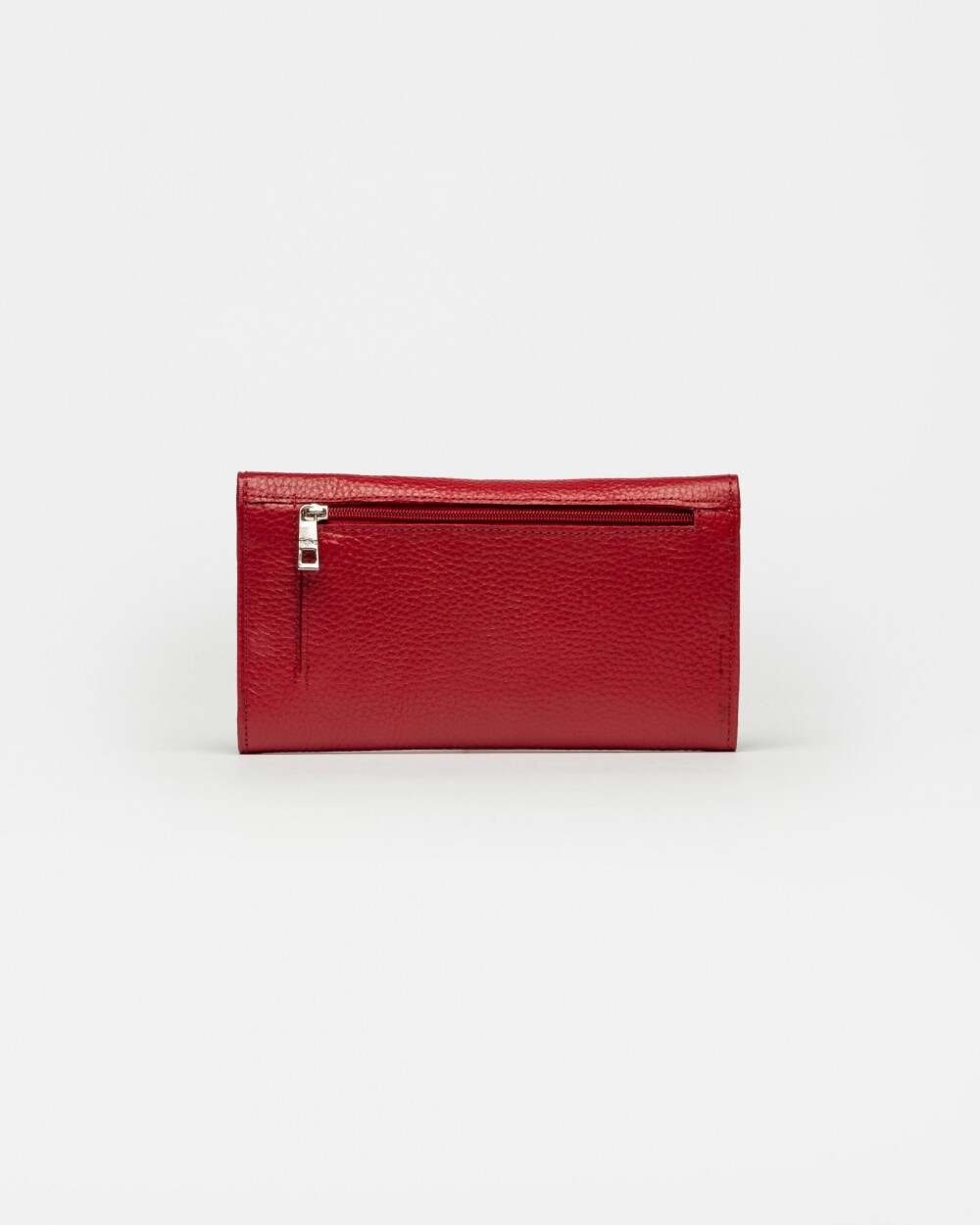 Billetera Cloe en cuero graneado Rojo