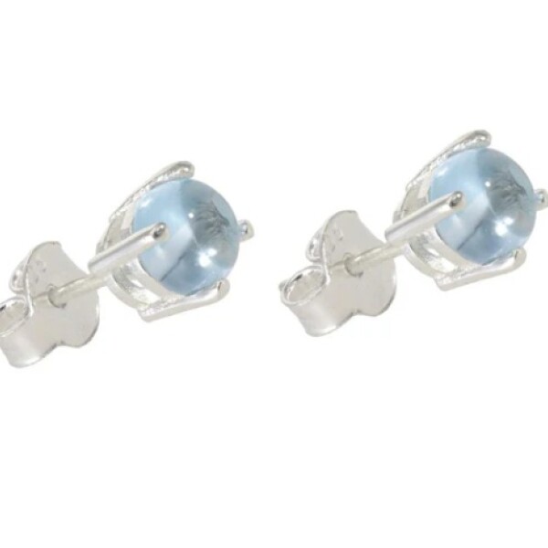 Caravanas Magali- Plata rodinada 925-Piedra Topacio azul-CA2004 Conpiedra