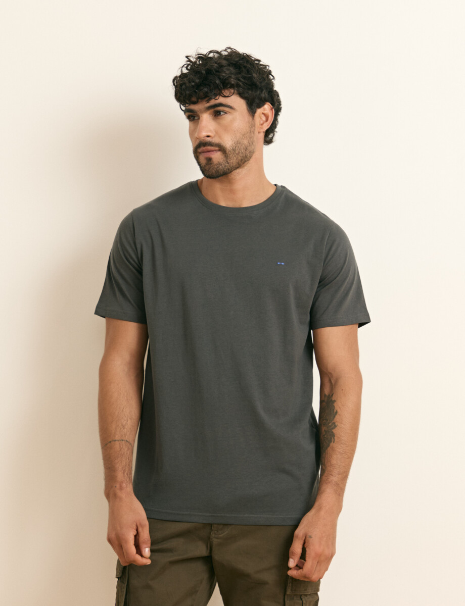 520658 T-SHIRT HARRINGTON LABEL Gris Oscuro