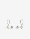 Aros Sets Perlas Set De Aros Plata 925 - Plateado