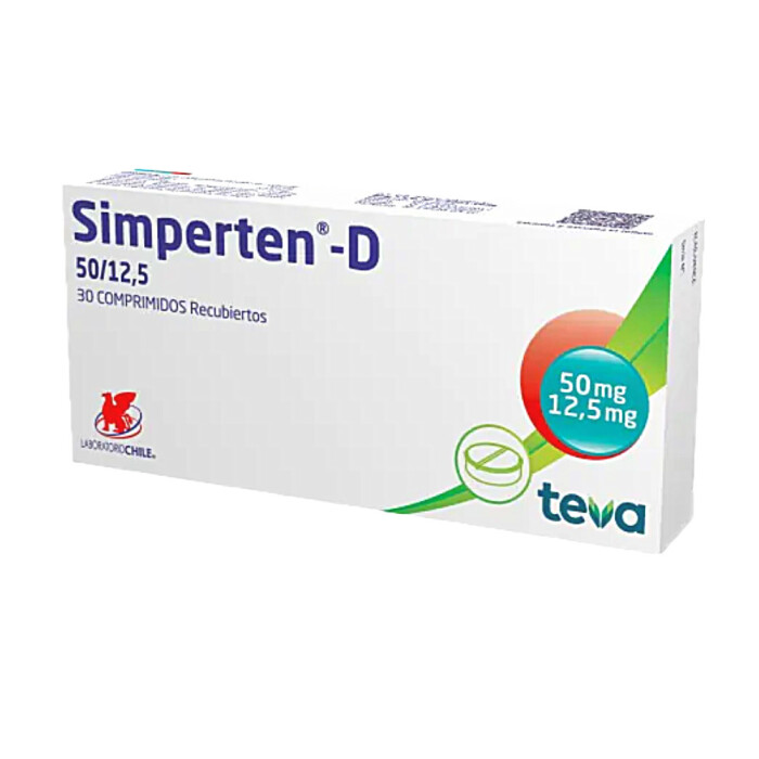 SIMPERTEN-D 50 / 12,5 MG. CJ X 30 COMP única
