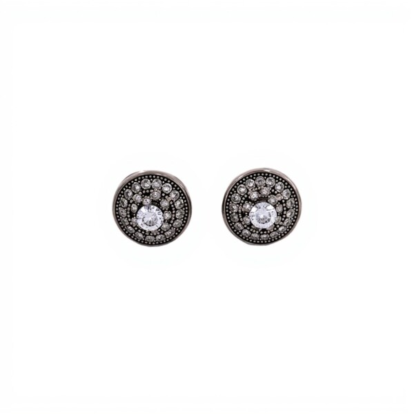 Caravanas Circulo-Plata 925-Piedra Zirconia-CA3065 conpiedra