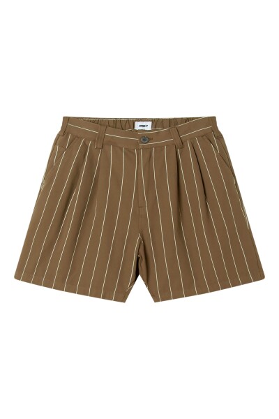 FOSTER STRIPE PLEATED SHORT Marron