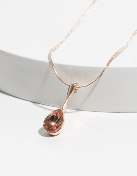 Cadena Corta con Dije Strass Cadena Con Dije De Gota - Dorado Oro Rosa