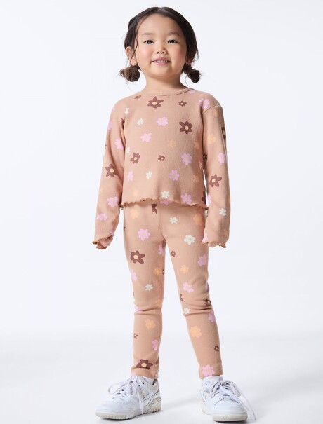 CALZA INFANTIL ESTAMPADA BEIGE