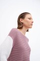 Sweater con mangas en contraste rosa viejo