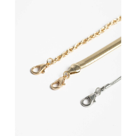 Set De Collares Biplating Dorado