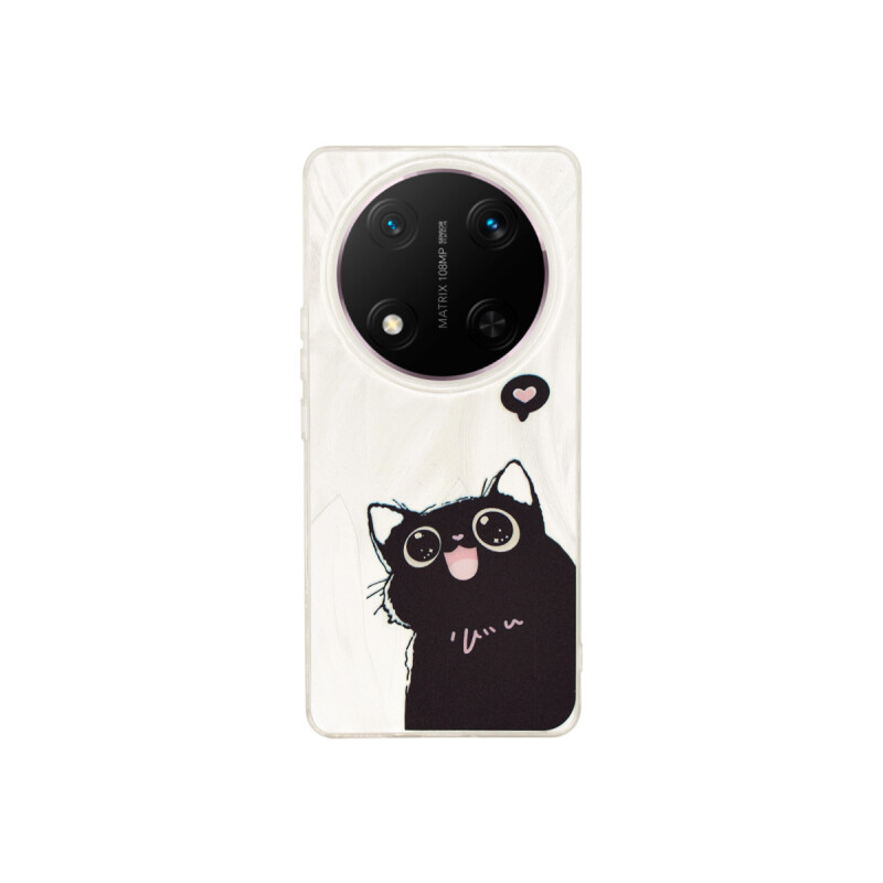 Protector para Honor Magic7 Lite plateado diseño gato animado Protector Para Honor Magic7 Lite Plateado Diseño Gato Animado