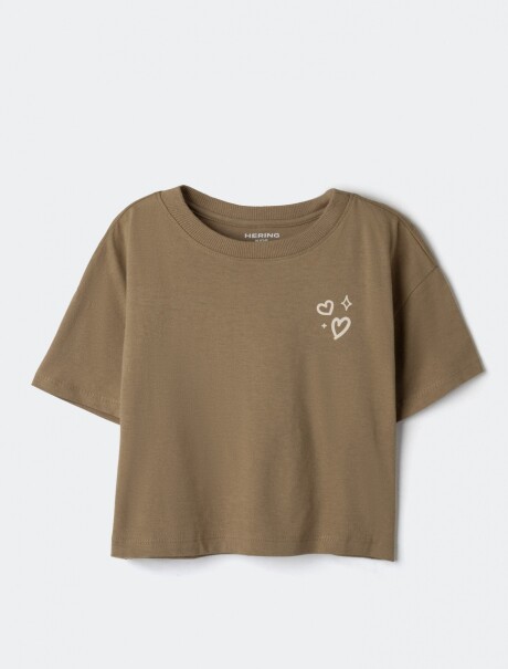 CAMISETA CON ESTAMPADO EN LA PARTE DELANTERA Y TRASERA MARRÓN