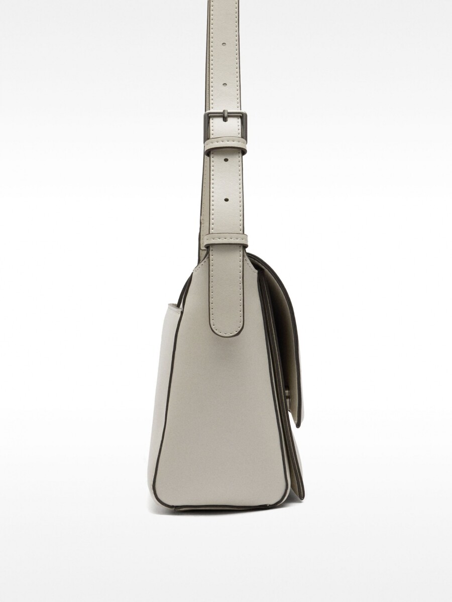 Bolso Bandolera Con Solapa Imantada crudo