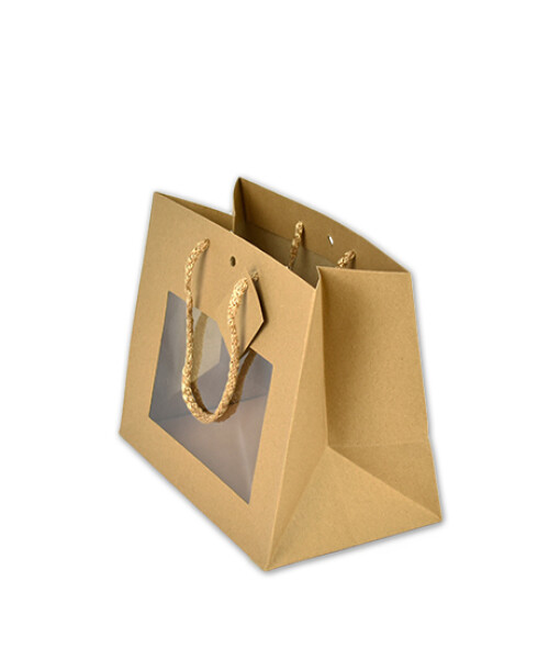 BOLSA CON VENTANA 24x14x19 cm MADERA