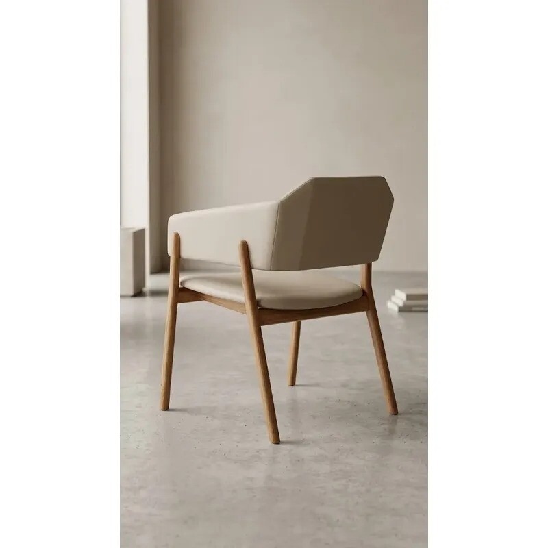 BUTACA STUZI MADERA CINAMOMO TAPIZADA EN PU COLOR CRUDO BUTACA STUZI MADERA CINAMOMO TAPIZADA EN PU COLOR CRUDO