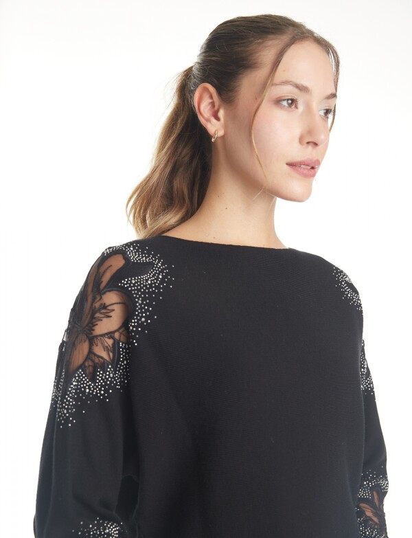 Buzo Detalle Mangas NEGRO