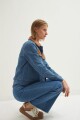 Campera de jean con cuero ecológico jean medio