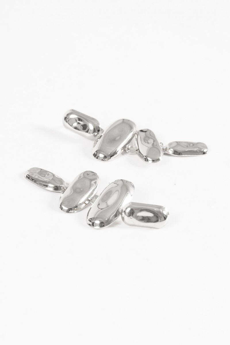 Caravanas largas metallic plateado