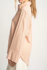 Camisa Con Lino Rosa