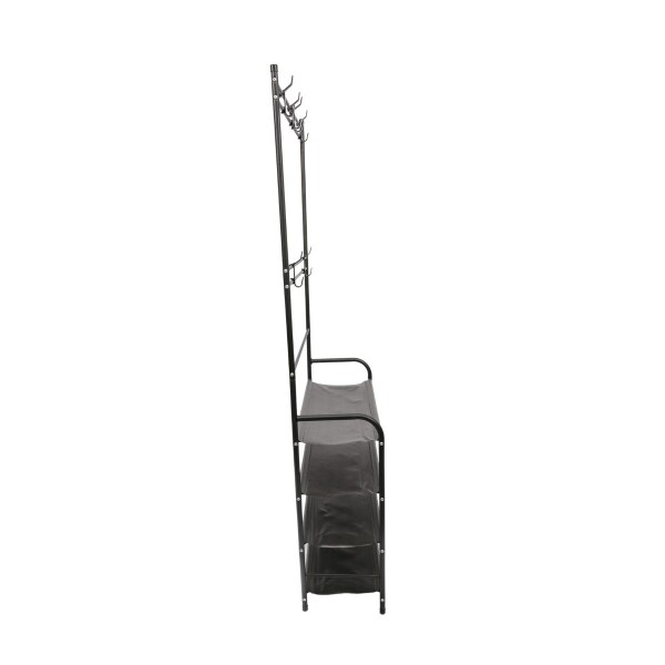 Perchero Ropa Rack Multifuncional Zapatero Organizador Percha Estantes Imback Color Negro Perchero Ropa Rack Multifuncional Zapatero Organizador Percha Estantes Imback Color Negro