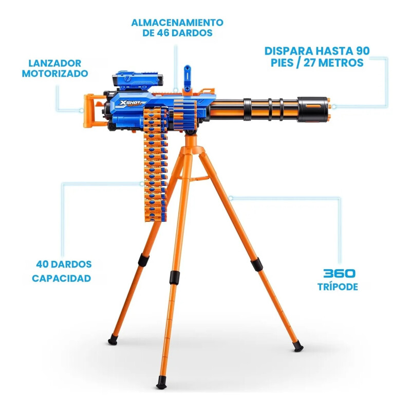 X-shot Insanity Motorized Rage Fire (72 Dardos) De Zuru Azul Y Naranja X-shot Insanity Motorized Rage Fire (72 Dardos) De Zuru Azul Y Naranja