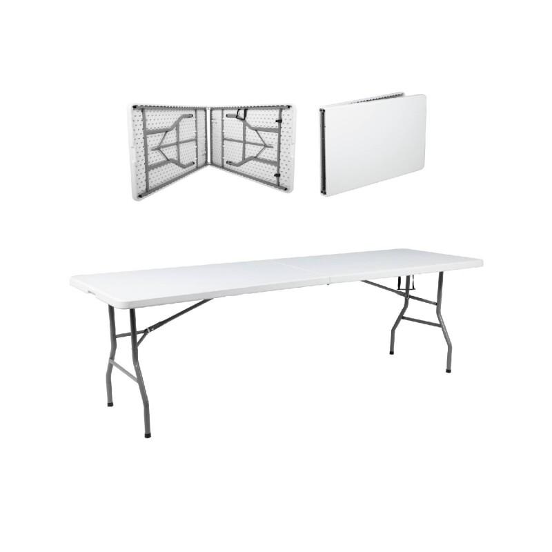Mesa plegable 2.4m Portátil Jardín Camping Exterior Comedor Mesa plegable 2.4m Portátil Jardín Camping Exterior Comedor