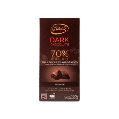 Chocolate Amargo Noir Premium 70% Cacao 100g Haas Choco Amargo 0% 100g Haas