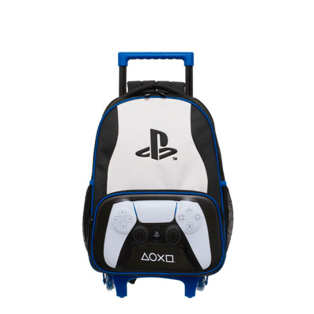 Mochila Play Station Con Carro Negro - Azul