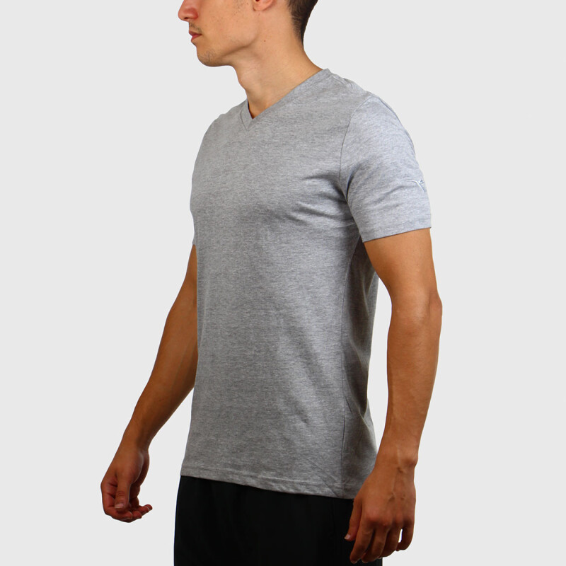 Diadora Hombre Sport T-shirt V Neck-grey Gris