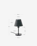 Lámpara de mesa Calina de metal verde y mármol negro Lámpara de mesa Calina de metal verde y mármol negro