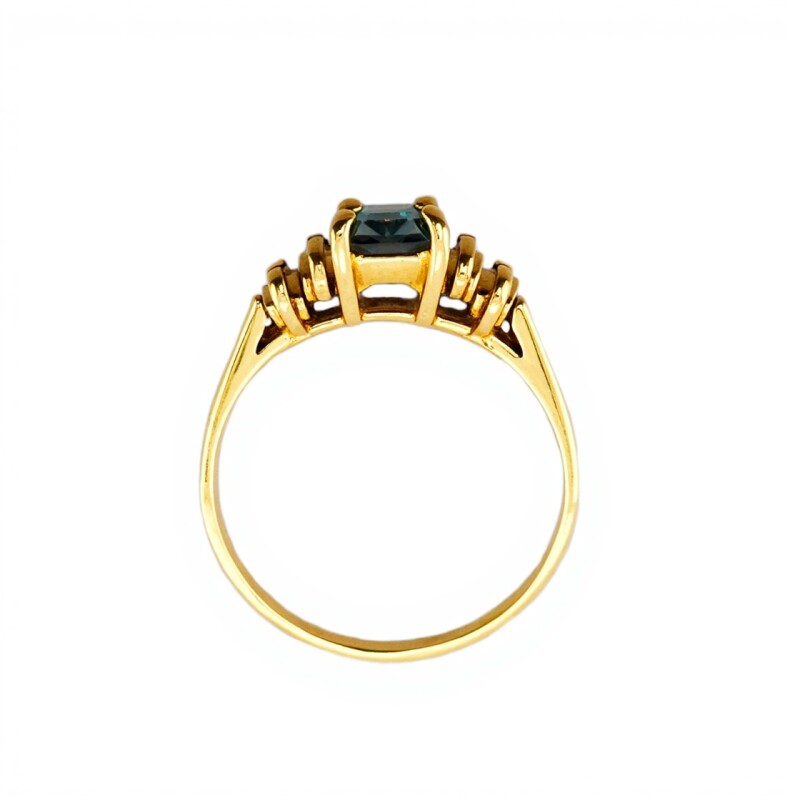Anillo Halo-Oro Bajo-Piedra Agua marina y Zirconia-AN8158 conpiedra