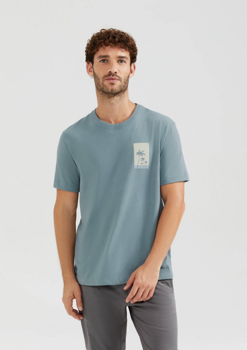 CAMISETA CON ESTAMPA MODELO COMFORT - GRIS 