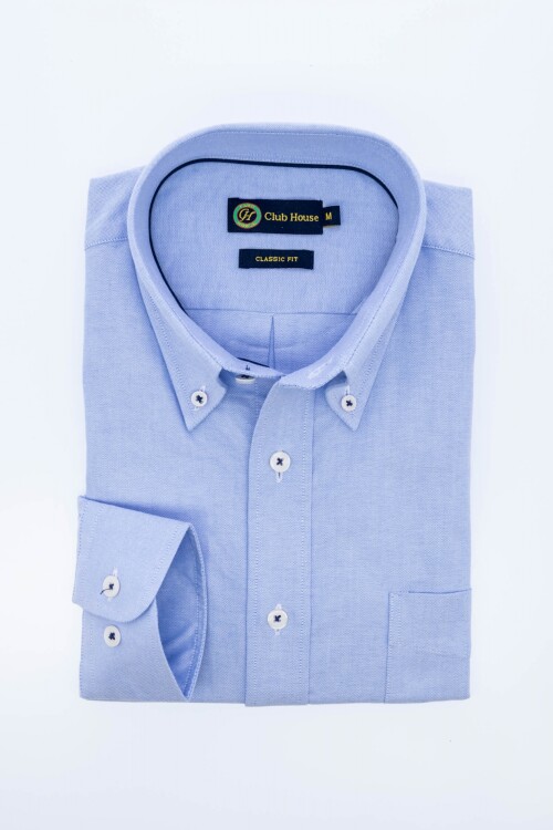 Camisa Oxford Celeste