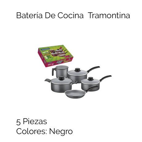 Bteria De Cocina 5 Piezas Turim Negro Tramontina Unica